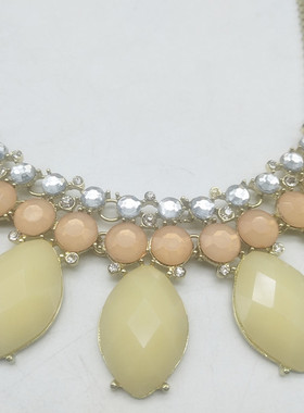 欧美饰品日韩风切面满钻项链