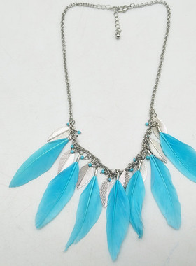 欧美饰品日韩风百搭羽毛项链