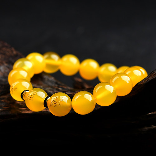 五行属土的饰品缺土补土水晶黄玛瑙手链麒麟手串男女款坤为地 - 图2