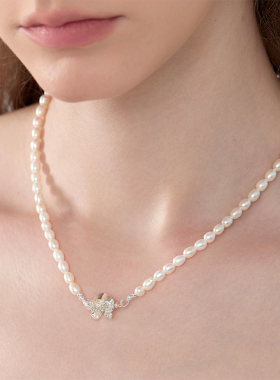 SUM汽泡·繁花系列·拼接扣天然淡水珍珠项链原创设计款礼物新品