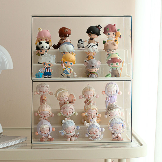 Blind box storage display stand transparent dust-proof figure storage box acrylic popmart display box