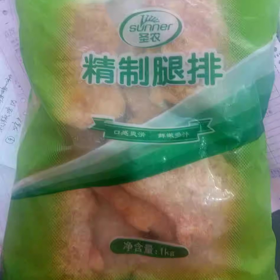 精制腿排1Kg*10片 新奥尔良腿排炸鸡BBQ汉堡鸡腿肉烤腿排小吃 - 图0