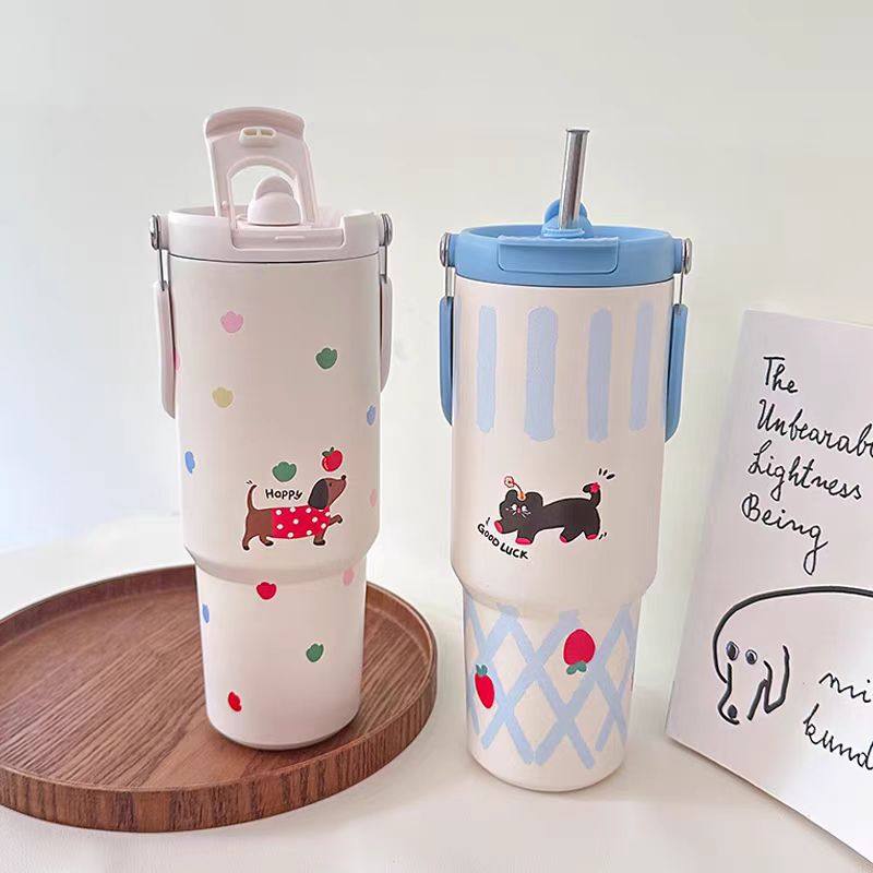 大容量保温杯女生高颜值2024新款吸管杯学生随行水杯巨无霸冰霸杯,淘宝优惠券,粉丝福利购,淘宝优惠卷