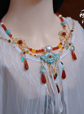 青柠阁软璎珞烧蓝婚嫁华丽项链