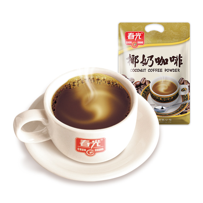 海南特产春光椰奶咖啡360gx2袋兴隆炭烧速溶咖啡冲拿铁生椰奶香味-图3