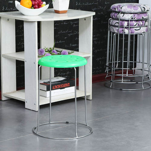 厂家直销凳子餐桌凳家用椅子高圆凳简约现代成人塑料凳实木钢筋凳 - 图2