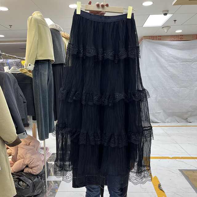 Super fairy sweet lace mesh fairy cake dress long dress