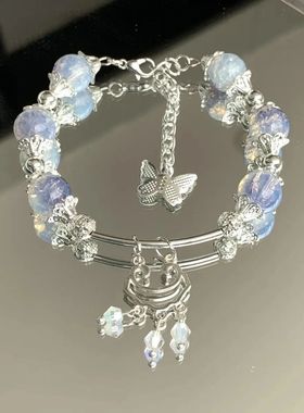 海蓝蝶之尾手链~灵蝶鱼尾印象手链设计感古风闺蜜国风手串