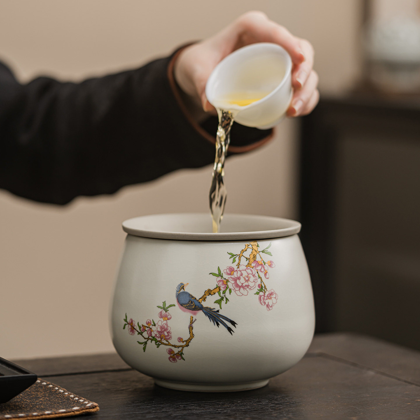 Ruyao Dunhuang tea dregs tank tea washer built water desk desk storage bucket tea cup large capacity waste water tank tea set accessories