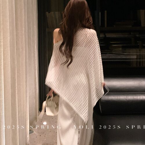 YOLI 张宥利「云珀谧光」  大女主针织防晒披肩夏季镂空罩衫外搭 - 图1