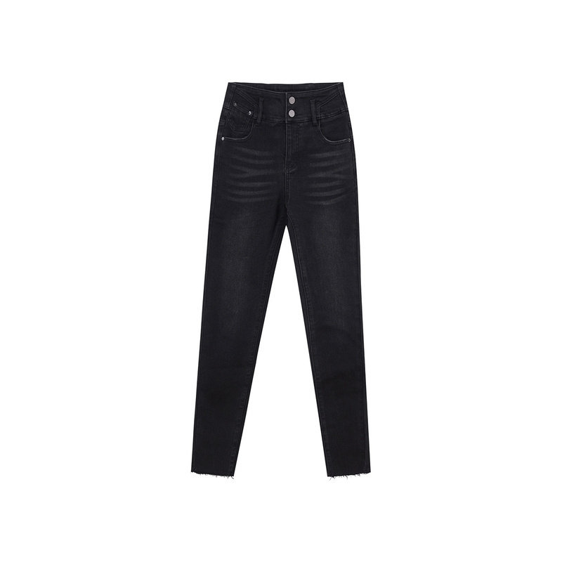 Jamor加墨时尚高腰牛仔裤2025冬新款磨破做旧小脚裤显瘦抓绒女,淘宝优惠券,粉丝福利购,淘宝优惠卷