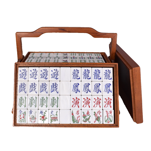 御圣复古宫廷麻将黑紫檀木镶嵌贝壳麻将家用款实木家用手搓麻 - 图3