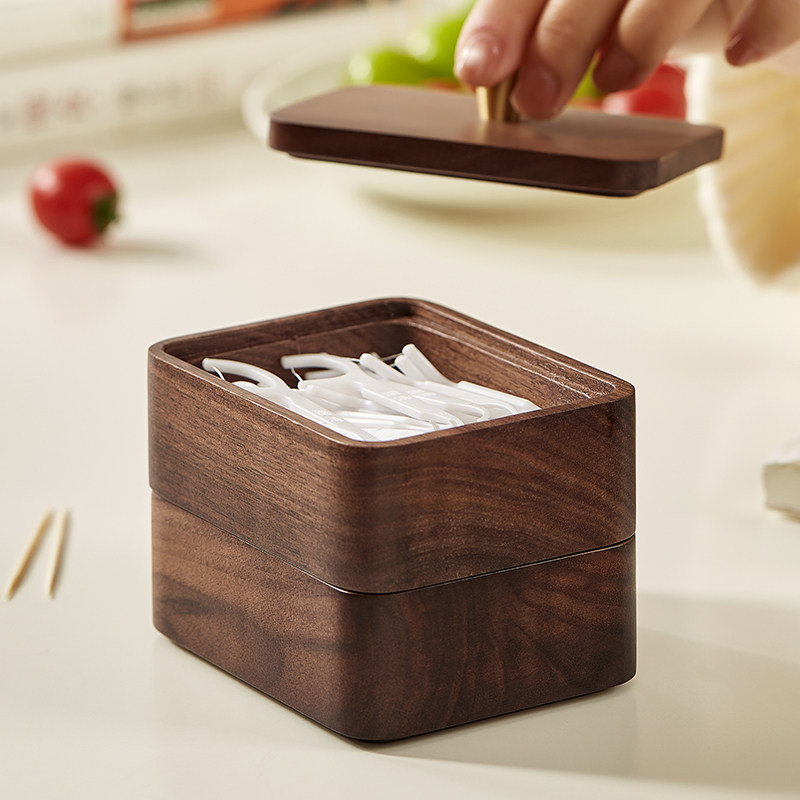 实木牙线盒收纳盒家用高档牙签筒棉签盒个性创意轻奢牙签盒ins风,淘宝优惠券,粉丝福利购,淘宝优惠卷