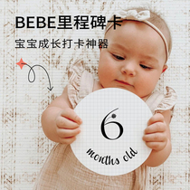 oncebabymonths age card ins newborn baby growth photo card month record remembrance card digital props