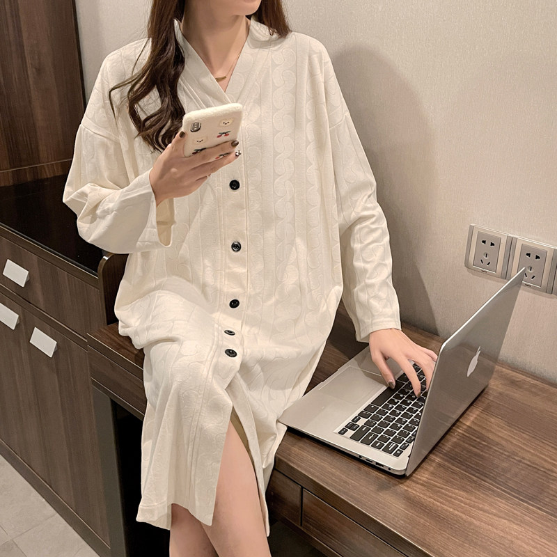 春秋长袖睡裙甜美可爱宽松纯棉睡衣 玛宝娜睡裙