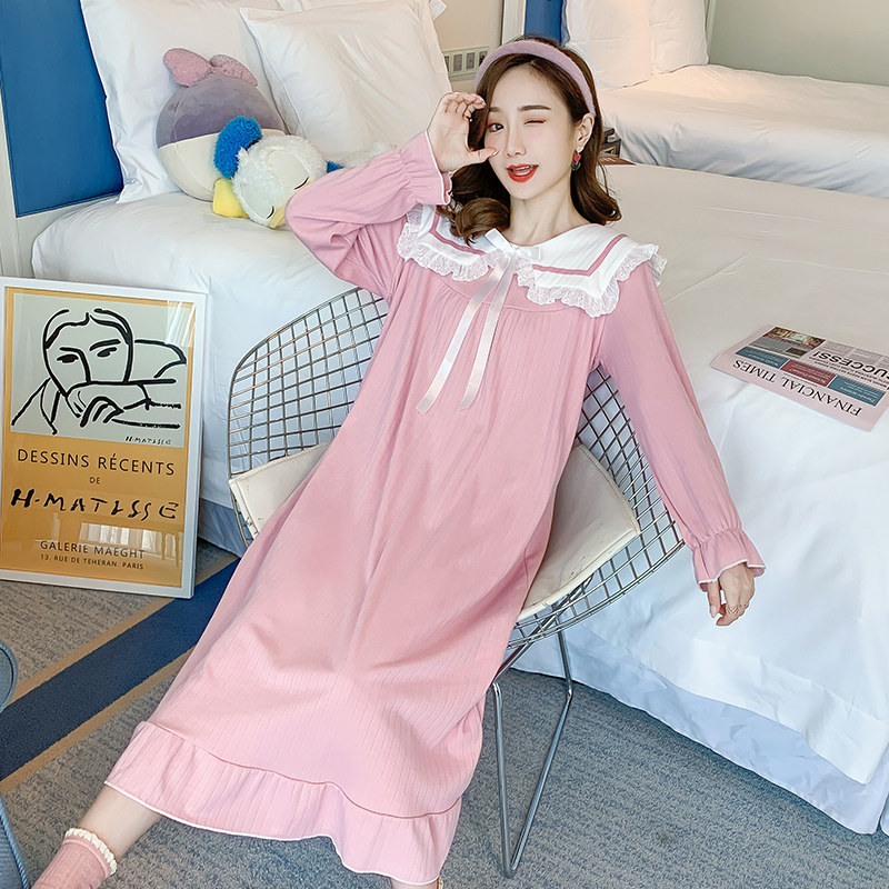 春秋季纯棉甜美可爱公主风孕妇睡裙 玛宝娜睡裙