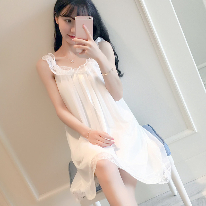 夏季纯棉睡裙甜美性感带胸垫吊带裙 玛宝娜睡裙