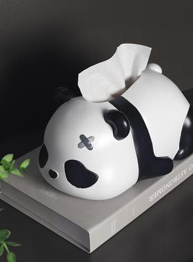 卡通淘小熊纸巾盒树脂摆件创意餐桌客厅桌面茶几抽纸盒装饰品摆件