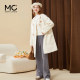 mc2米白色双面呢羊毛大衣女冬新款中长款连帽毛呢外套小个子高级
