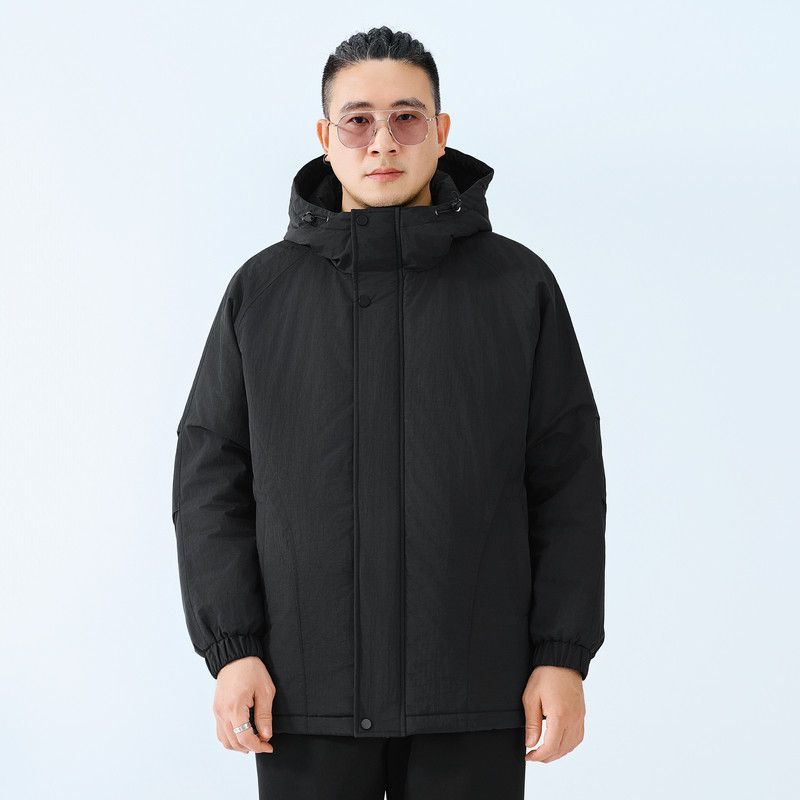 半墨大码男装连帽棉衣加肥加大2025冬季新款防风保暖肥佬棉服外套,淘宝优惠券,粉丝福利购,淘宝优惠卷