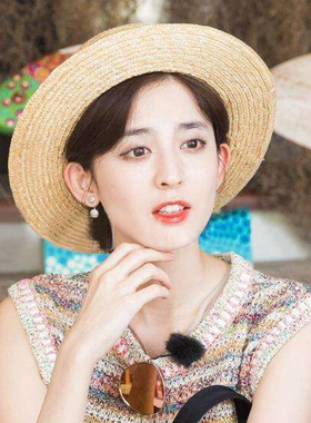 花儿与少年平顶麦杆沙滩防晒草帽