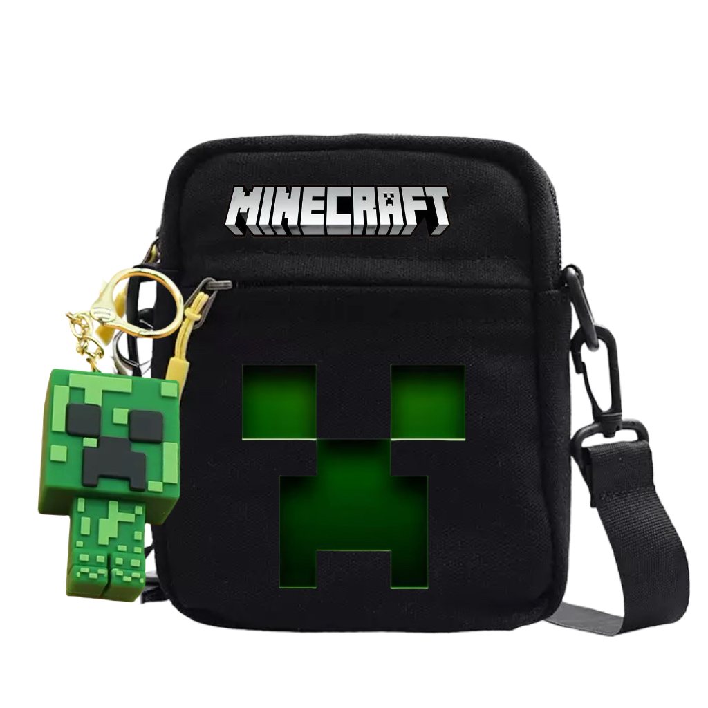 我的世界苦力怕同人ins新款学生百搭单肩斜挎包帆布手机包,淘宝优惠券,粉丝福利购,淘宝优惠卷