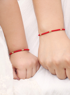 红绳手链女14k注金手链