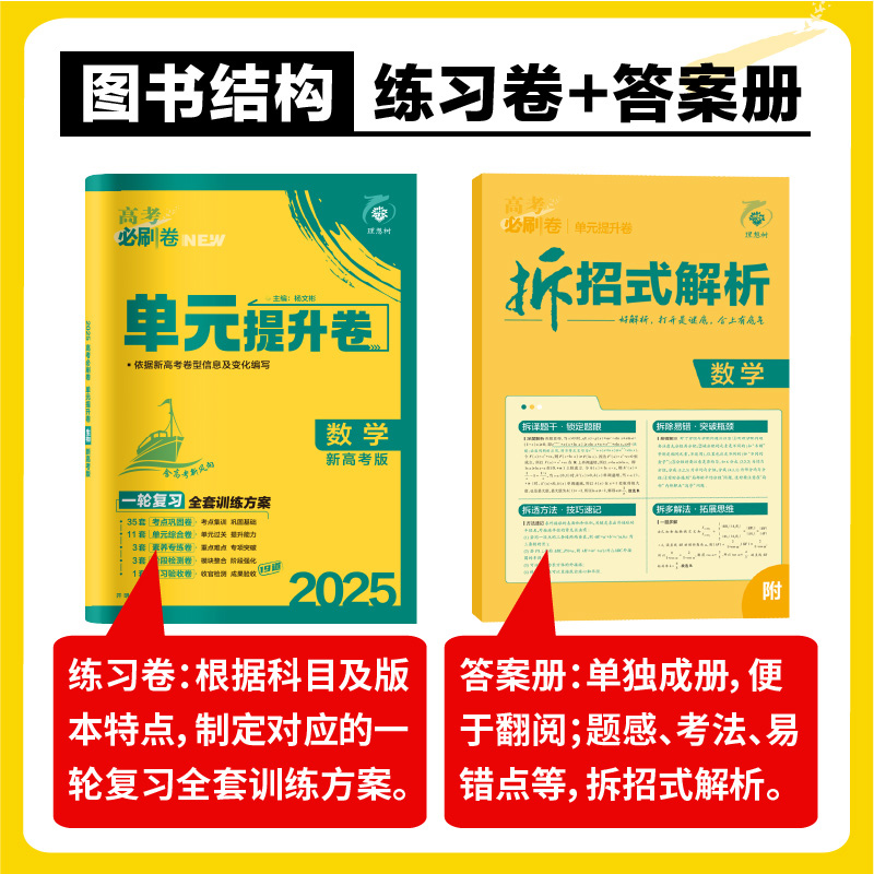 2025版新教材高考必刷卷单元提升卷语文数学英语物理化学生物政治历史地理新高考真题模拟卷高三一轮复习资料必刷题考点巩固飞讯卷 - 图1