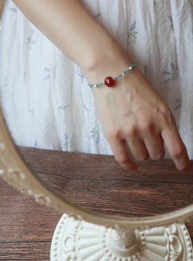 【南风知我意】星鹿屿国风项链红玛瑙蓝磷灰石新中式锁骨链颈链女