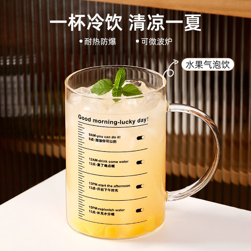1000毫升大容量玻璃杯喝水杯子高硼硅茶杯带盖带吸管杯办公室夏季 - 图0