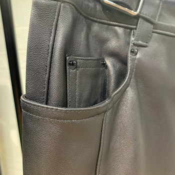ROKKIHU Customize zipper pants ຫນັງຜູ້ຊາຍ, ຫນັງແກະຝຣັ່ງ slp ຊັ້ນທໍາອິດຫນັງບໍລິສຸດ