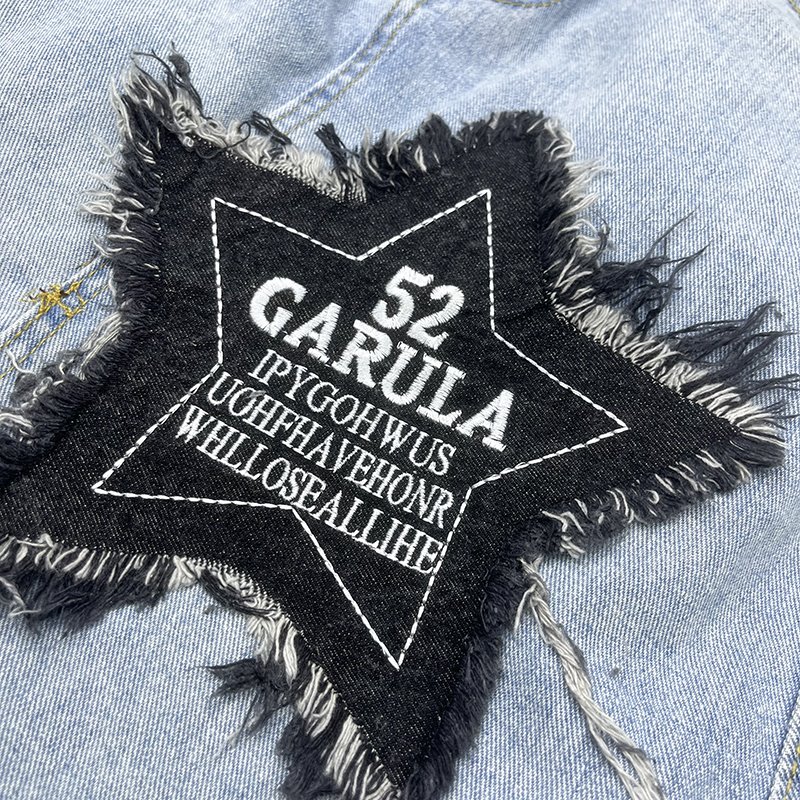 衣服破损修补贴英文字母贴布补丁贴刺绣长条长方形牛仔布贴可手缝