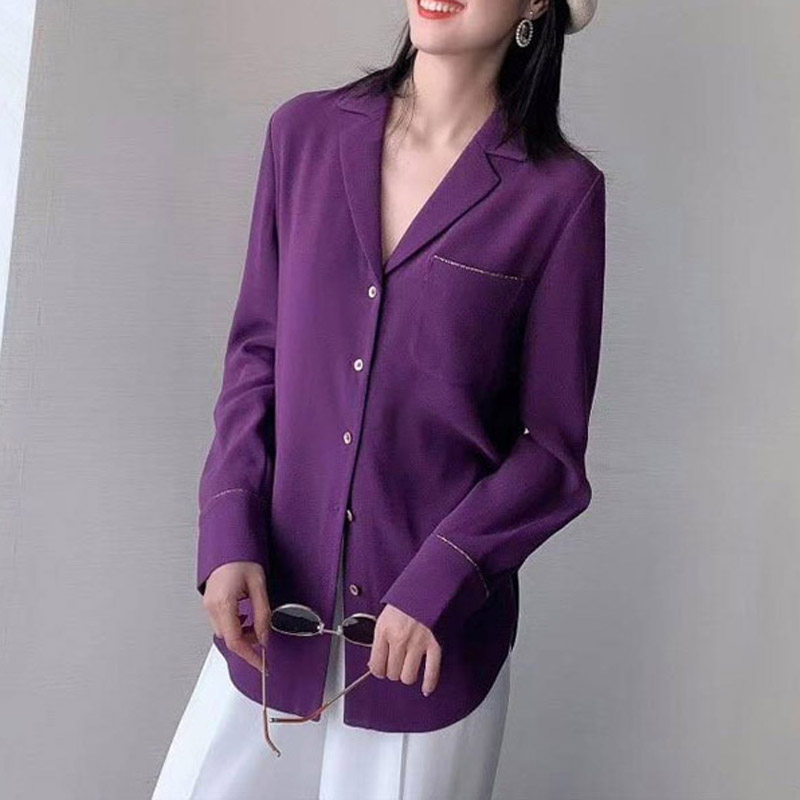 阿玛施旗舰店官网2020秋新款女衬衫 魅言服饰衬衫