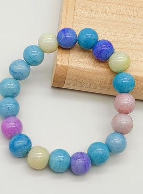 新款仿玉石项链女玉碎七彩项链马卡龙糖果色锁骨链情人节礼物批发