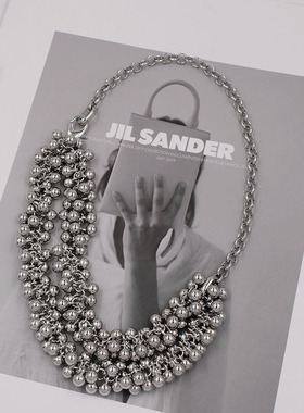 网红欧阳双层叠戴球球项链女颈链