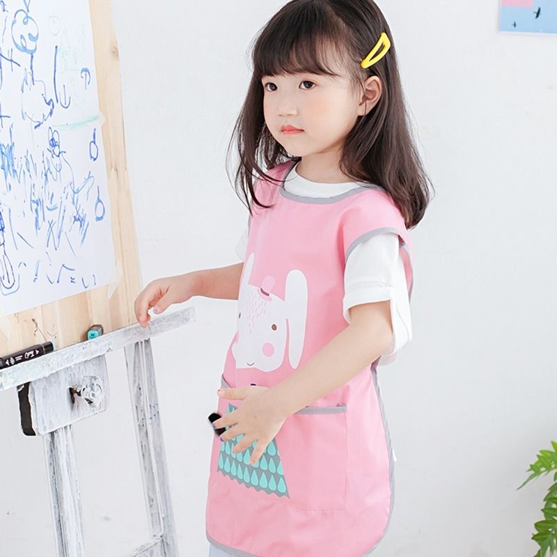 Children's Art Style Extra Long Bib Painting Clothes Customized