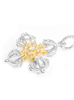 WIC男女通用铜合金十字花吊坠