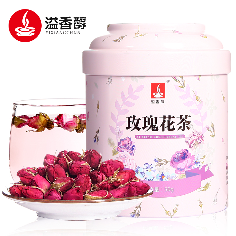溢香醇旗舰店溢香醇 玫瑰花茶 干花泡水干玫瑰天然大朵平阴玫瑰花草茶茶叶罐装0