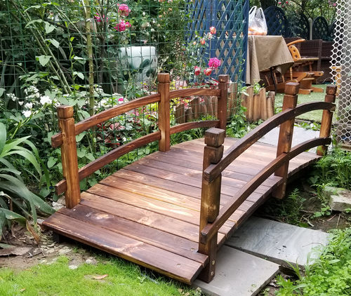 实木碳化木桥/防腐木桥/公园木桥花园小木桥庭院户外仿古小桥拱桥 - 图1