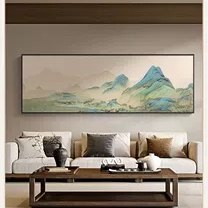 2025年新款千里江山图客厅装饰画挂画沙发背景画适合大白墙的壁画,淘宝优惠券,粉丝福利购,淘宝优惠卷