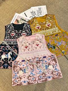 Shenzhen nanyou 2026 spring new new chinese style national style silk jacquard embroidery retro button top