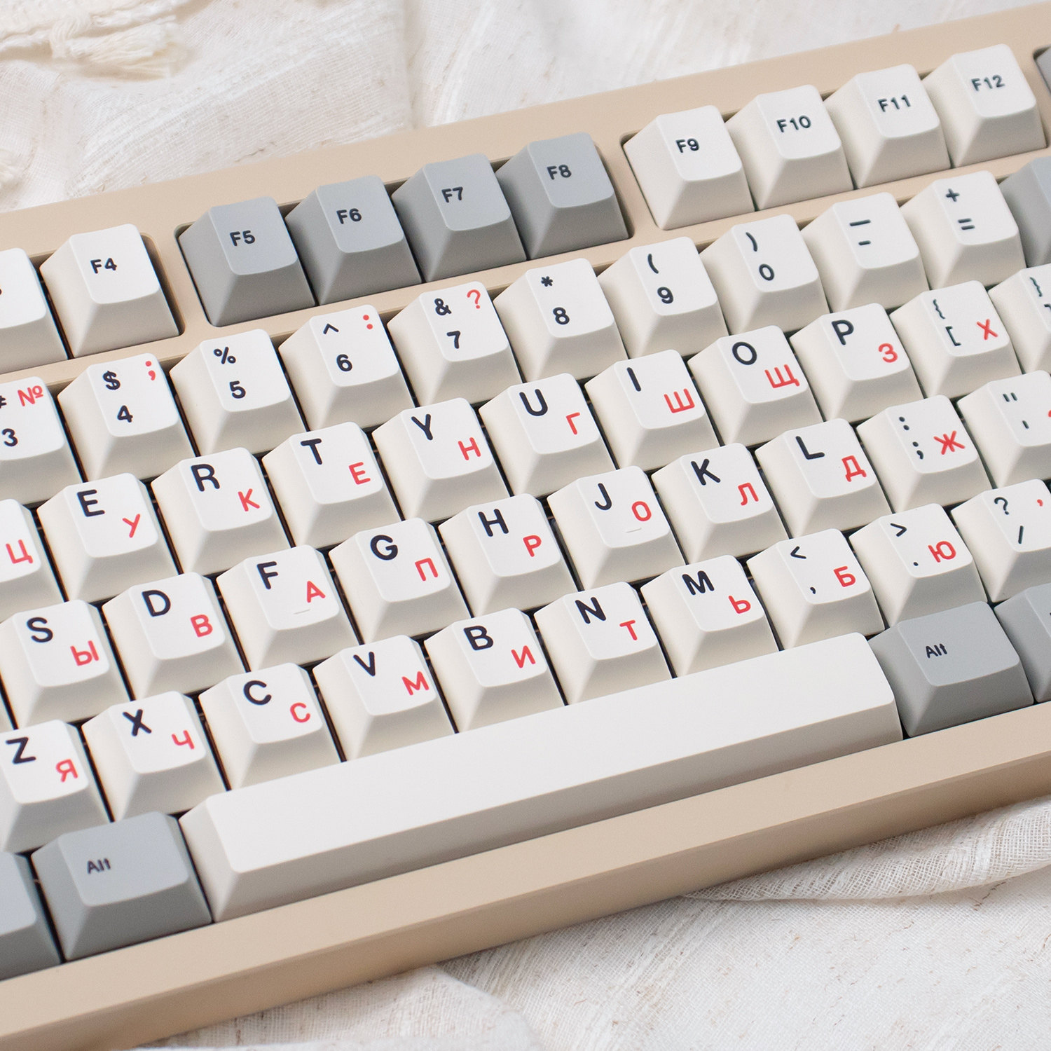 复古红色俄文/白色手作机械键盘键帽PBT热升华客制化磁轴原厂高度,淘宝优惠券,粉丝福利购,淘宝优惠卷