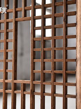 全实木隔断格栅新中式复古雕花窗