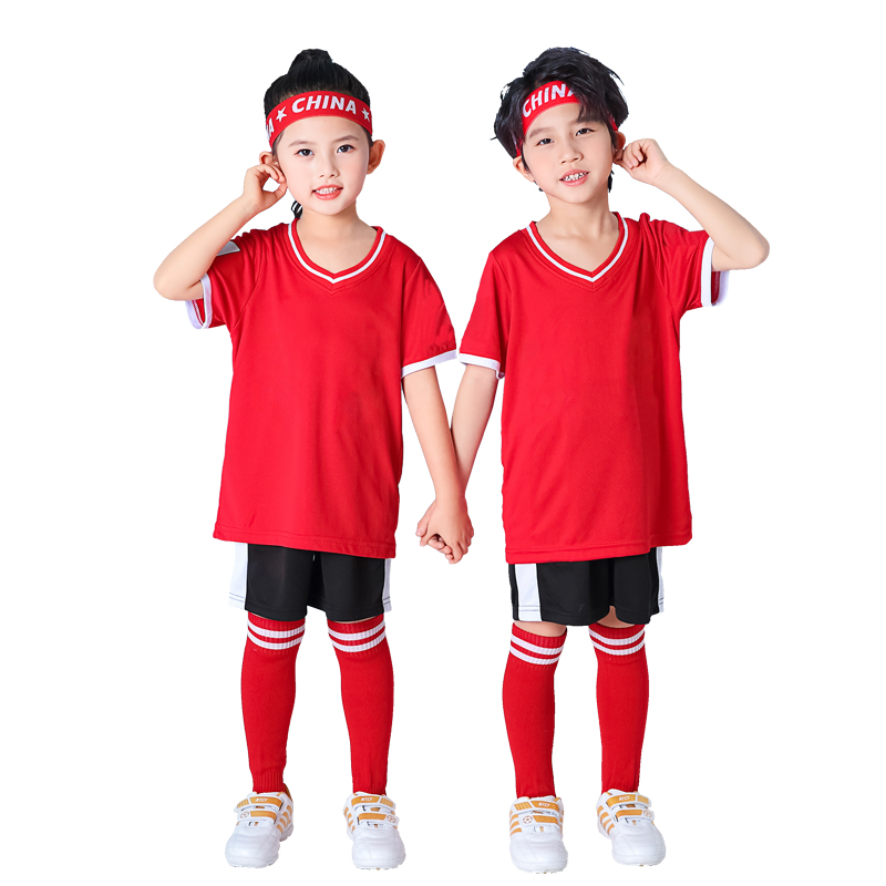 黄色儿童足球训练服套装男童夏季定制小学生幼儿园宝宝演出服球衣