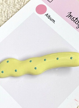 韩系奶油色波点几何鸭嘴夹少女发卡气质百搭女孩发饰碎发刘海头饰