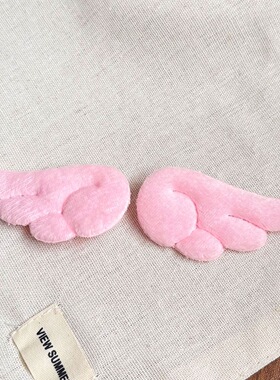 白色天使小翅膀边夹魔法少女发夹侧边夹可爱日系毛绒鸭嘴发卡头饰