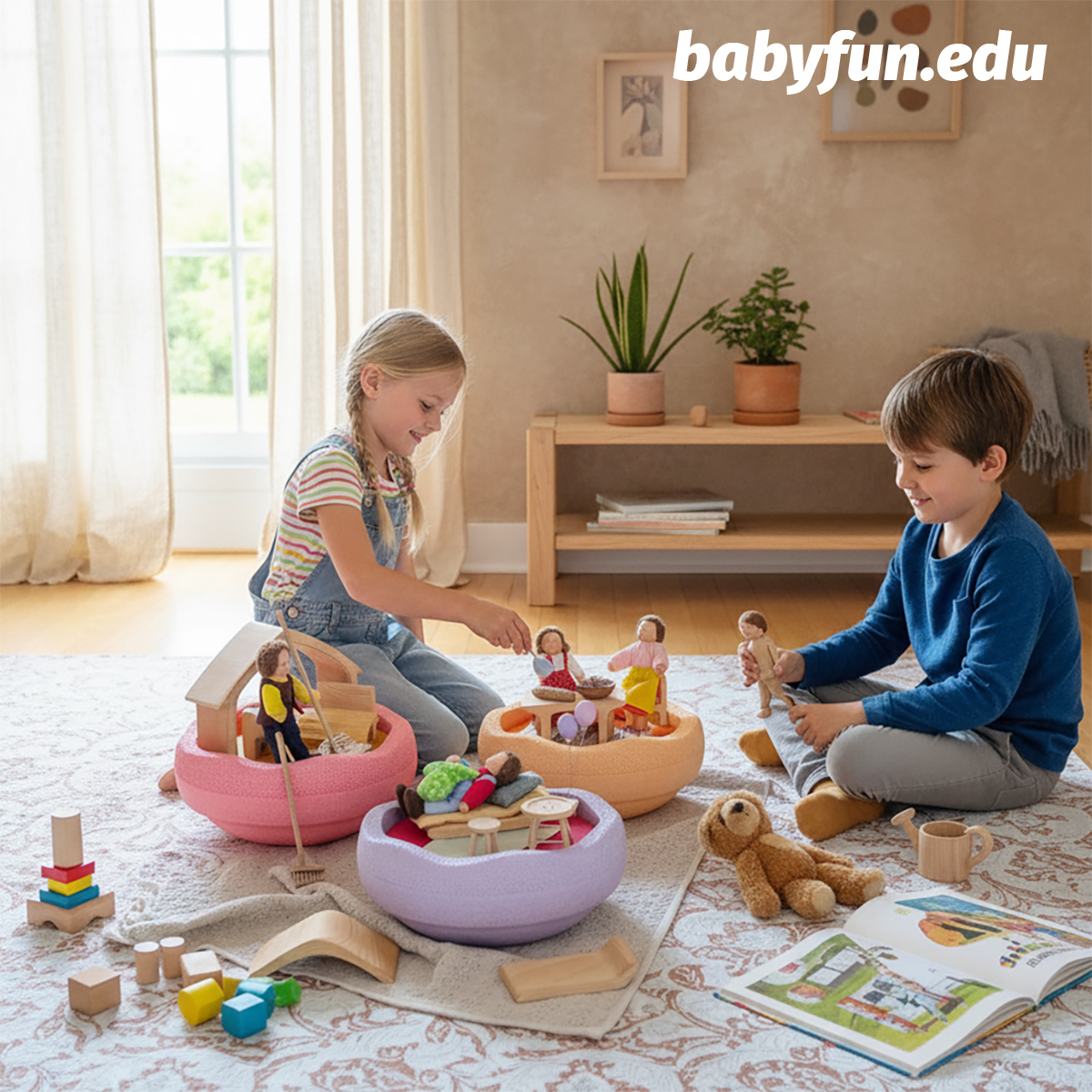 BABYFUN过河石平衡感触板圆板积木儿童早教彩虹板幼儿园早教玩具 - 图2