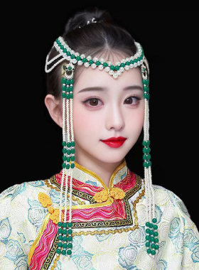 蒙古族头饰女蒙古演出表演舞蹈头饰女成人儿童蒙古袍头饰女童饰品