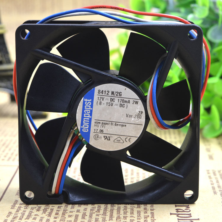 Ebm 8025 TYP 8412 N 2G 8CM 12V 2W 3 