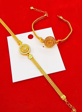 新中式沙金镂空圆盘手链手表礼物